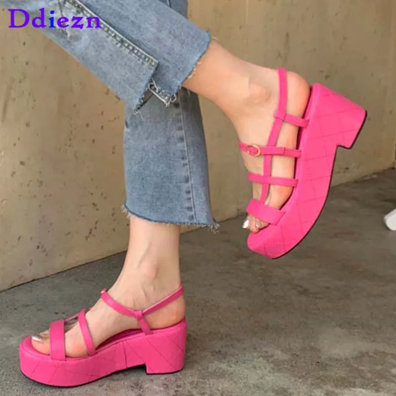 

Wedges Platform Female Shoes Women Pumps Summer High Heels 2023 New In Roman Fashion Ladies Sandals Slides Outside Footwear