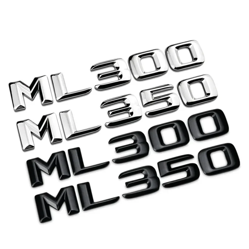 

ABS черный хром автомобильные буквы багажника эмблема значок для Mercedes Benz ML250 ML270 ML300 ML320 ML 350 500 наклейка с логотипом аксессуары