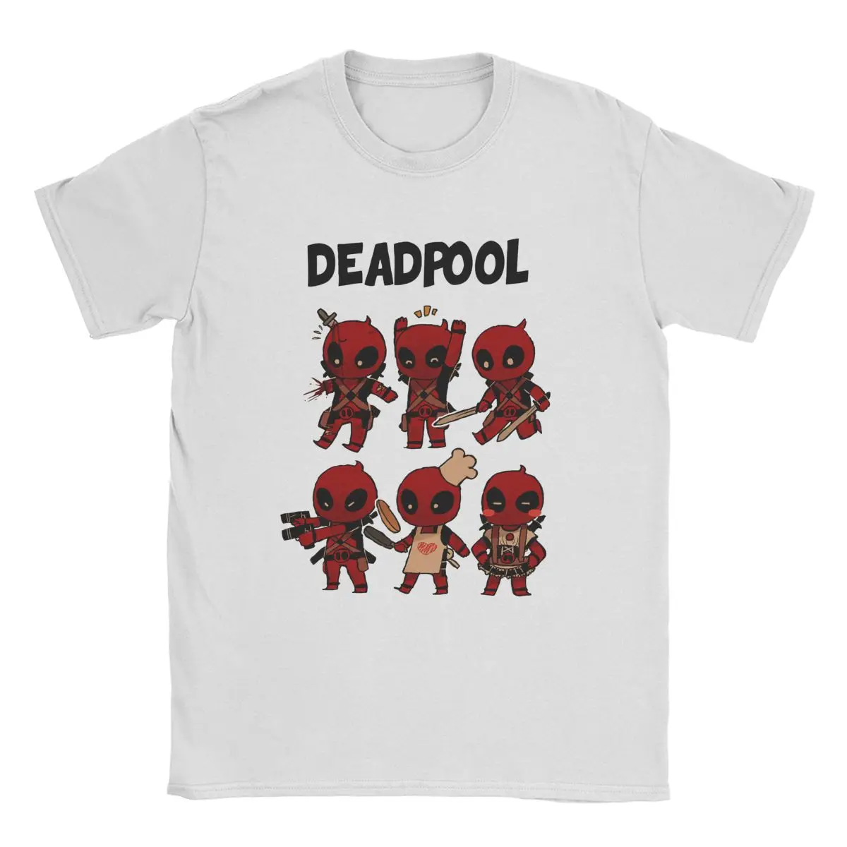 Casual Marvel Deadpool Cute T-Shirt for Men Crewneck 100% Cotton T Shirts   Short Sleeve Tees Birthday Present Clothes