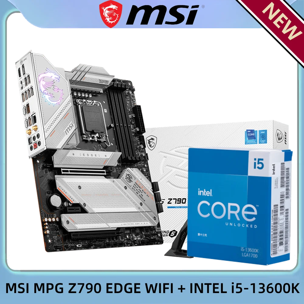 

Intel i5 13600K CPU + MSI MPG Z790 EDGE WIFI DDR5 LGA 1700 ATX Computer Hardware & Software PC Gaming Motherboard