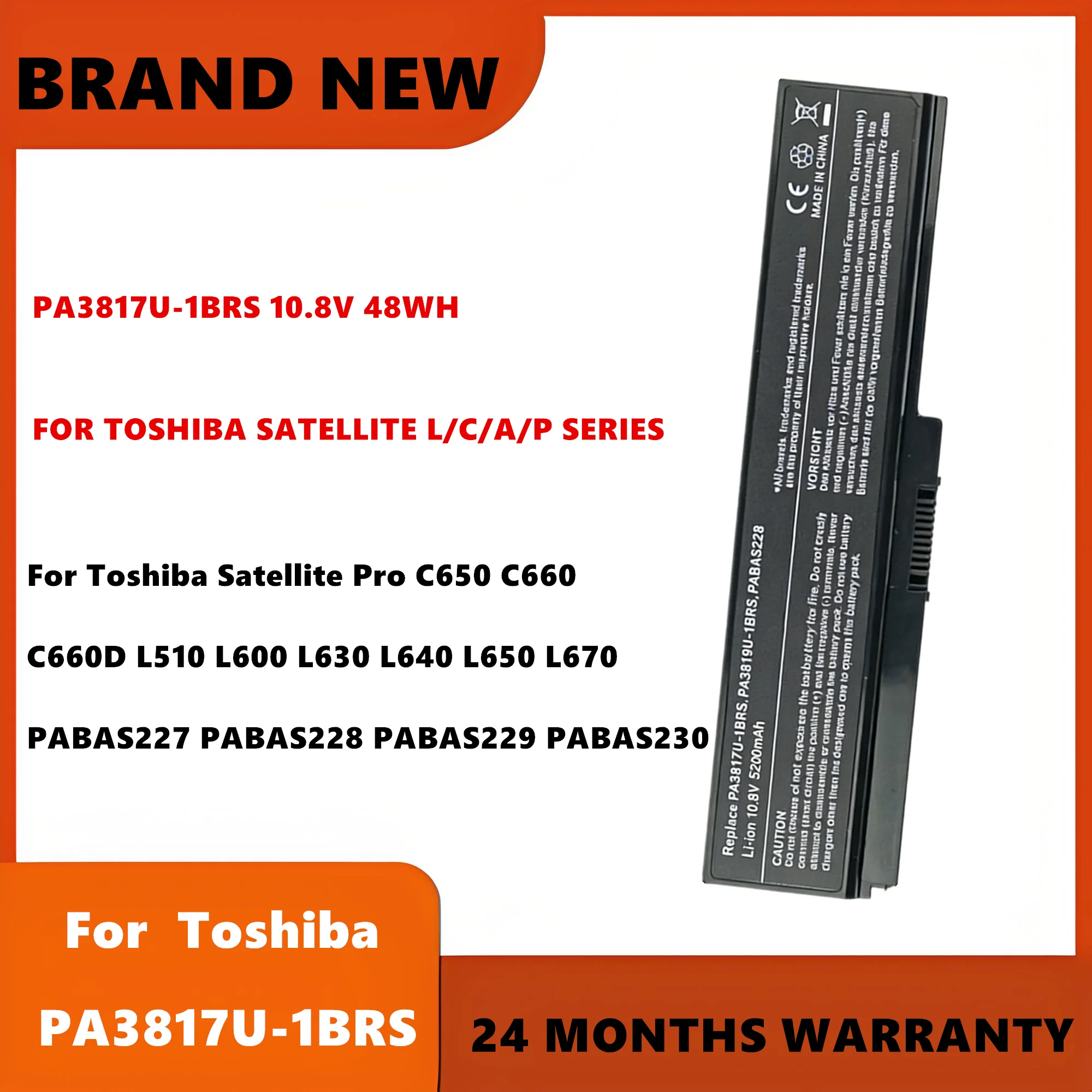 Фото Аккумулятор для ноутбука Toshiba Satellite Pro C650 C660 C660D L510 L600 L630 L640 L650 L670 PABAS227 PABAS228 PABAS229 PABAS230 №1