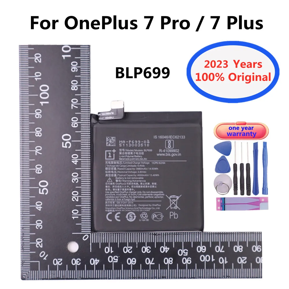 

1 + оригинальный сменный аккумулятор 2023 года для Oneplus 7 Rro/7plus One Plus 7Rro батареи BLP699 4000 мАч батарея для телефона