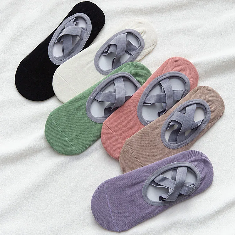 Yoga Socks for Women Non Slip Cross Strap Sports Socks with Extra Grips In Yoga Ballet Barre Pilates Breathable Comfortable Sox