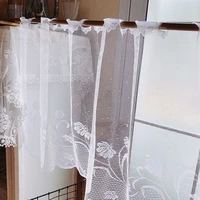 1pc 90x48cm japanese style lace free perforated piercing cabinet curtains for living room cafe curtain short kitchen curtain