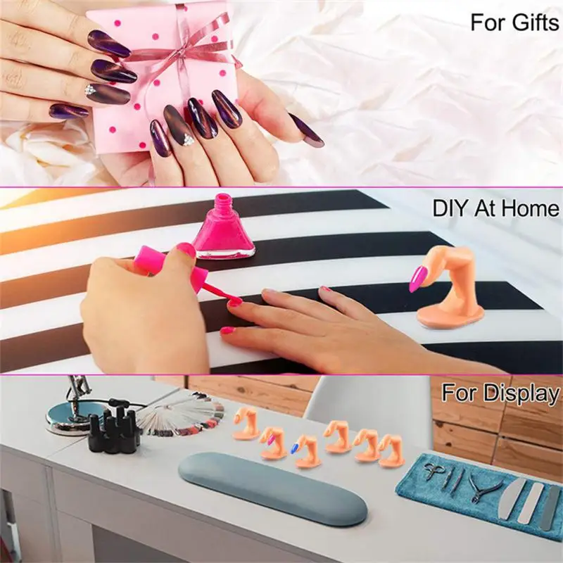 1/2/3PCS Nail Art Trainer Practice Training Finger Model For Acrylic Gel Manicure Salon Tools Simulation Fake Pieces