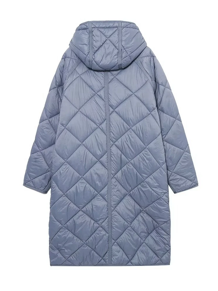 2022 Winter Chic Women Oversize Thick Hood Parkas Ins Style Long Sleeve Pockets Female Warm Long Coat