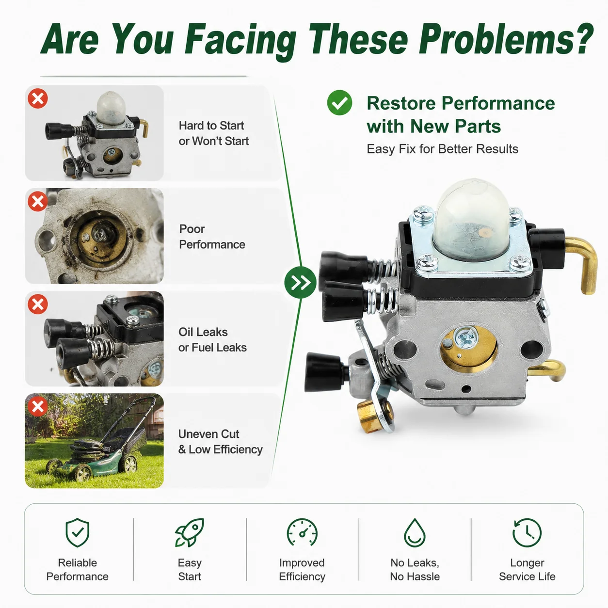 Фото Комплект для обслуживания карбюратора Stihl FS38 FS45 FS46 FS55 FS85 FS45C FS46C с воздушным фильтром, топливным шлангом и свечой зажигания, OEM 4140-120-0619 №5