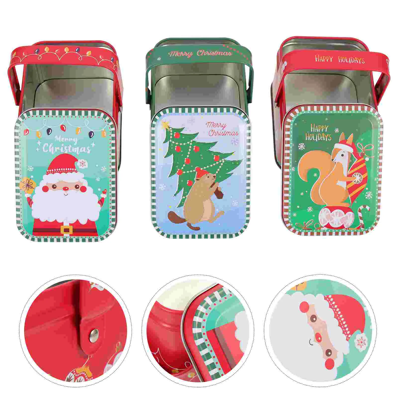 

Christmas Gift Tins Candy Box Tinplate Case Storagecontainer Can Jar Snacks Metal Party Nesting Jars Cookie Holdercartoon
