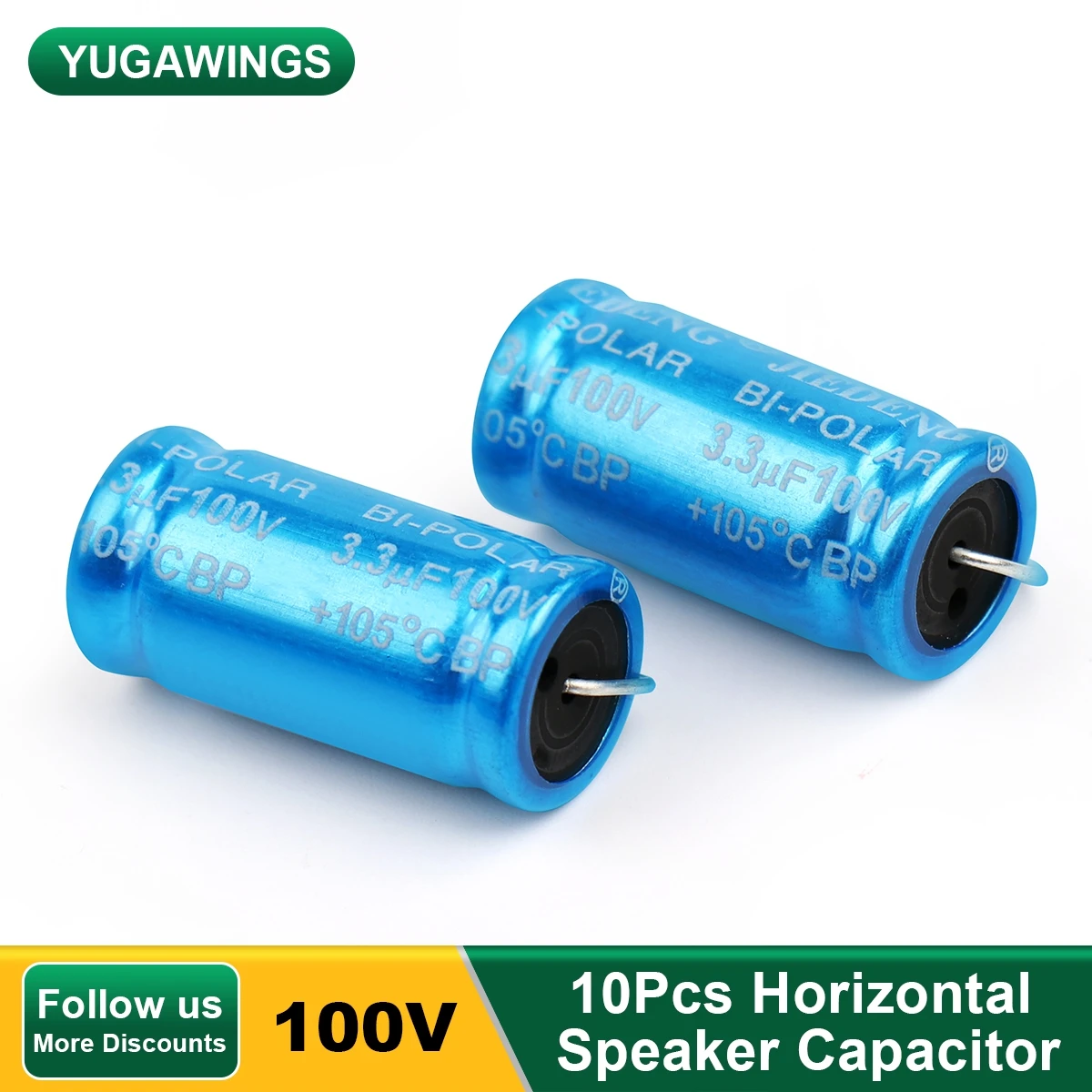 

2Pcs 100V Electrolytic Capacitor MKP Frequency Divider Crossover Polypropylene Non-Polarity Audio Capacitor 1.5UF 2.2UF 3.3UF