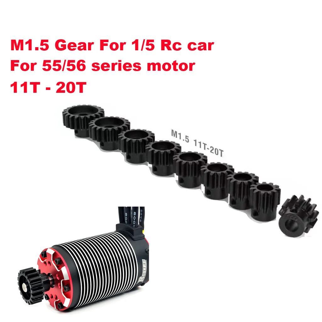 Мотор редуктор с хромированной шестерней M1.5 8 мм 1/5, мотор для радиоуправляемого автомобиля 1/5, мотор с валом 8 мм, мотор для радиоуправляемого автомобиля серии 55 56, Wltoys