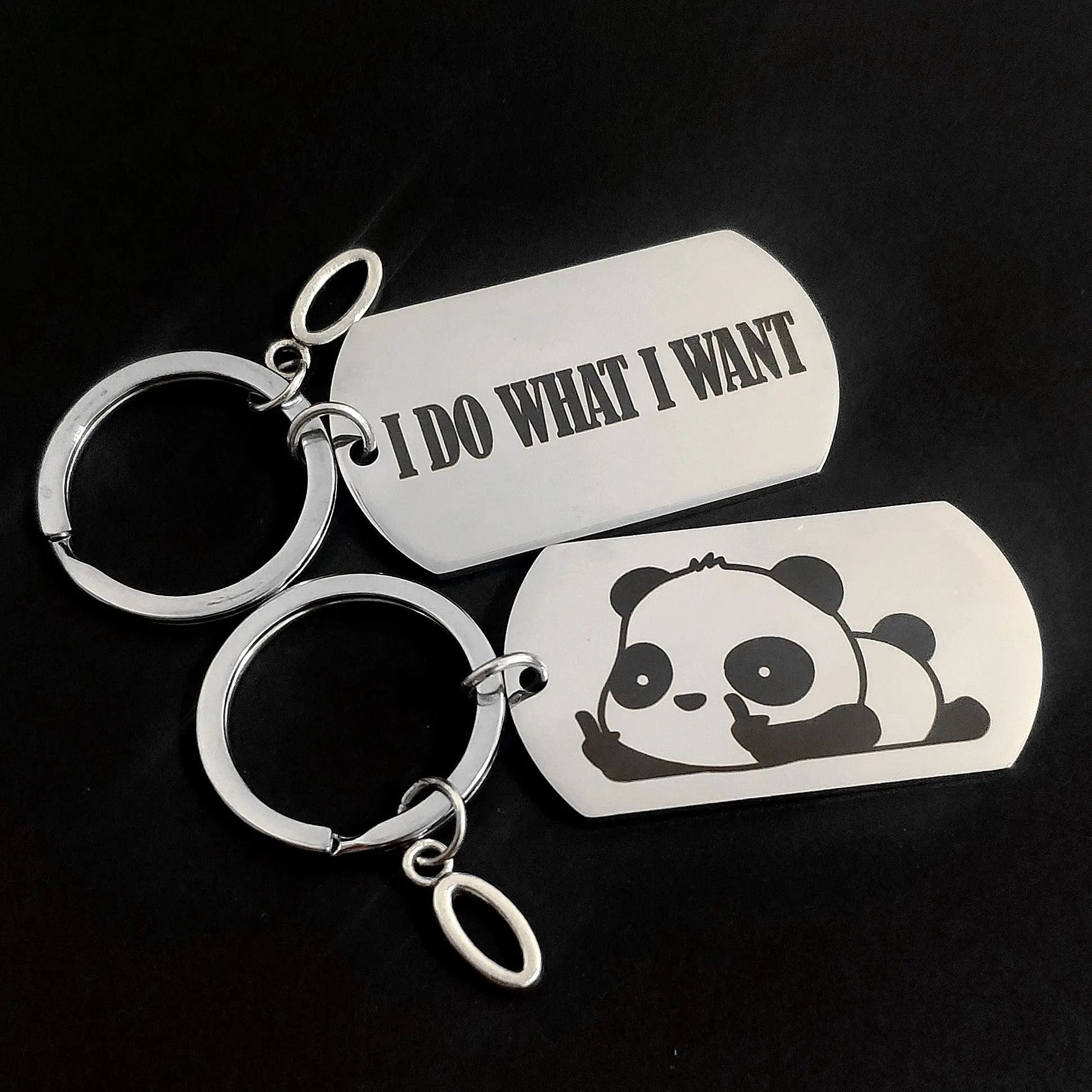 

Карабин для ключей, милый брелок, панда, военные бирки, нержавеющая сталь, я делаю то, что хочу, строительный креативный мультяшный подарок, 26...