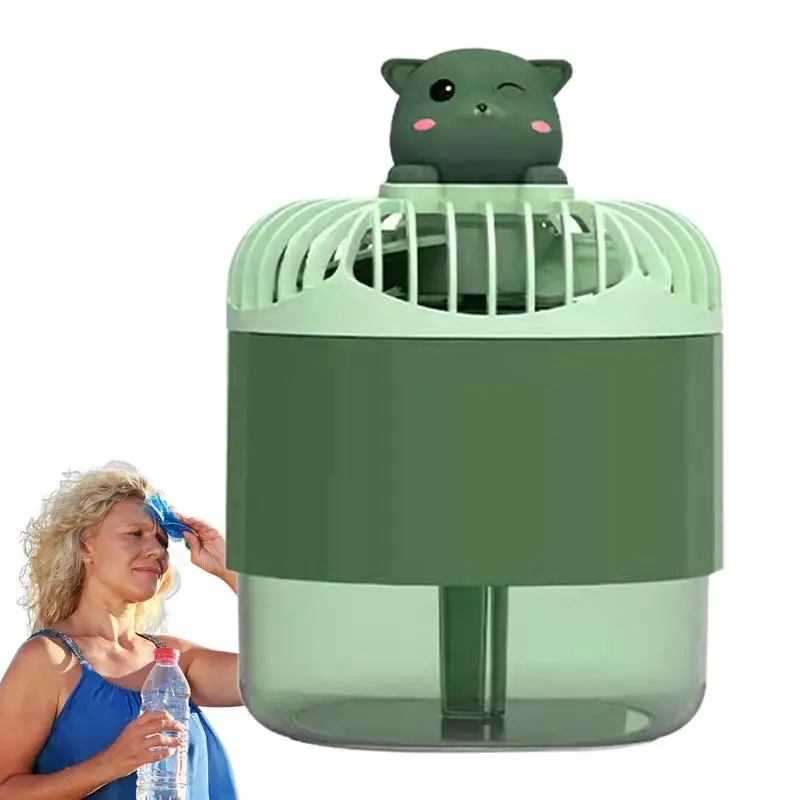 

Portable Fan With Mist Multifunction Misting Fans Portable Electric Fans With Night Light Water Fan USB Rechargeable For Desk