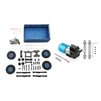 2 Set Car Accessories: 1 Set 4 Wheel Trailer Toy Modified Parts & 1 Set Transmission Gearbox 370 Motor With Drive Shaft