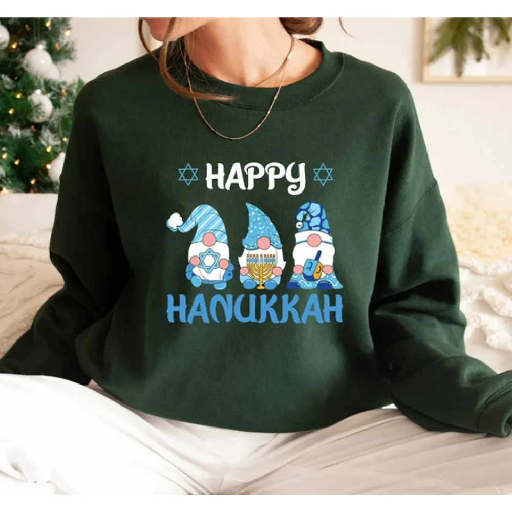 Свитшот с надписью Happy hanukka свитер Dreidel унисекс худи одежда для еврейских