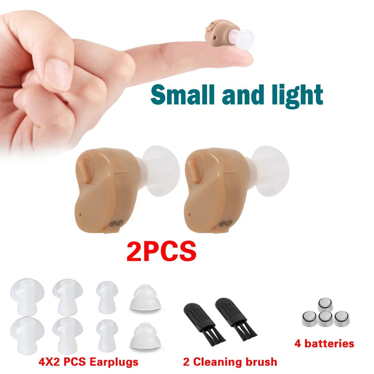 hearing aid Mini In-Ear Sound Amplifier Invisible Hearing Aid Headphones Adjustable Volume Sound Collector