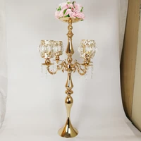 wholesale wedding crafts european style wrought iron electroplating golden candle holder
