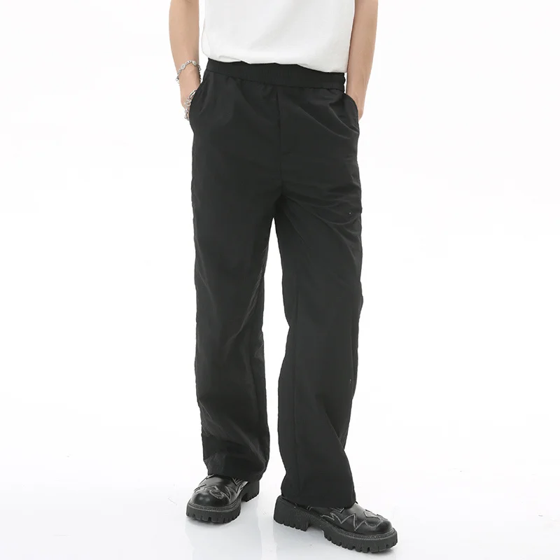 

SYUHGFA Men's Casual Pants Summer Thin Fashion Sunscreen Waterproof Wide Leg Trousers Simple Korean Style Male Elastic Pant