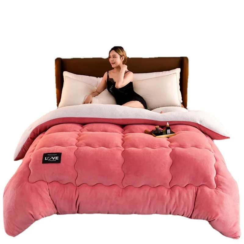 

Wholesale Cashmere Quilt, Cotton Quilt, Double-sided Cashmere Winter Quilt, Warm In Autumn And Winter, Thickened Snow Wool Quilt