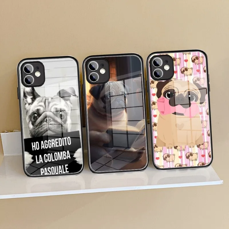 Cute Animal Terrier dog  Phone Case Glass 14 13 11 12 Pro 8 7 Plus X 13 Pro MAX XR XS MINI Black Covers
