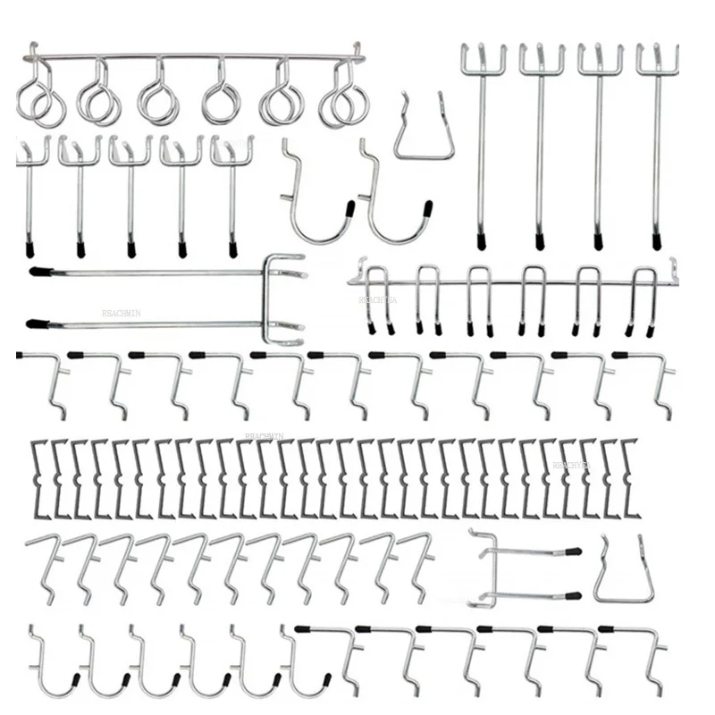 

81 PCS Pegboard Hook Assortment Heavy Duty Peg Hook Organization Wall Storage Pegboard Kit For Shops Schools Tool Sheds