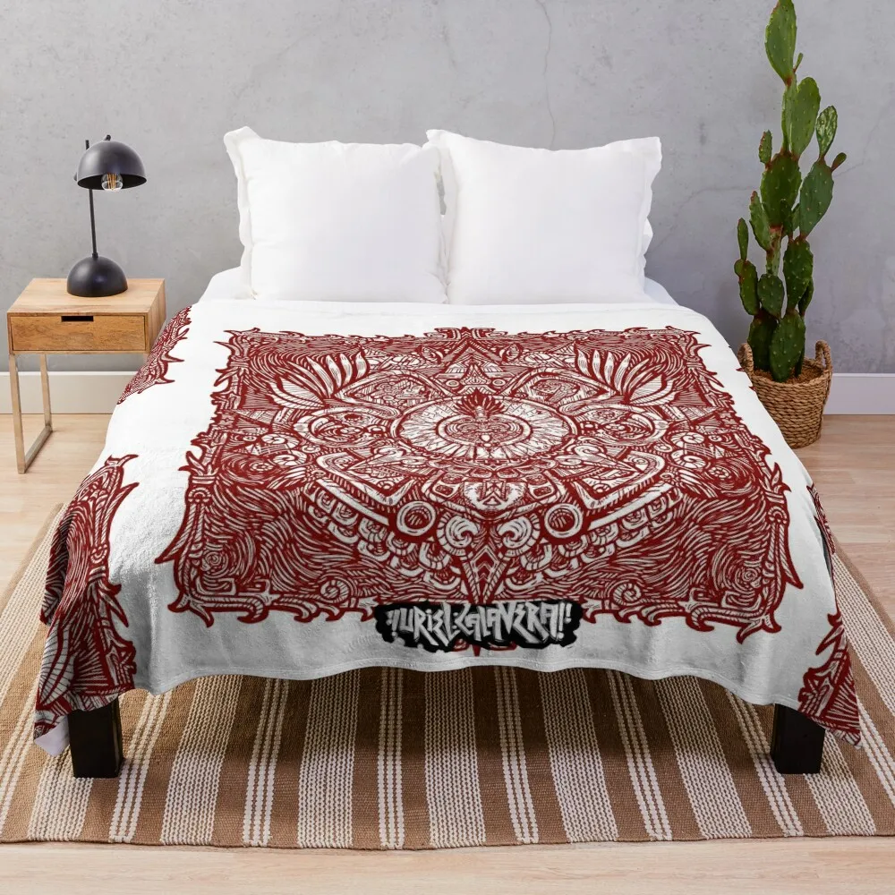 Солнце Тонатиух ацтекский календарь красное одеяло пляжное рождественское