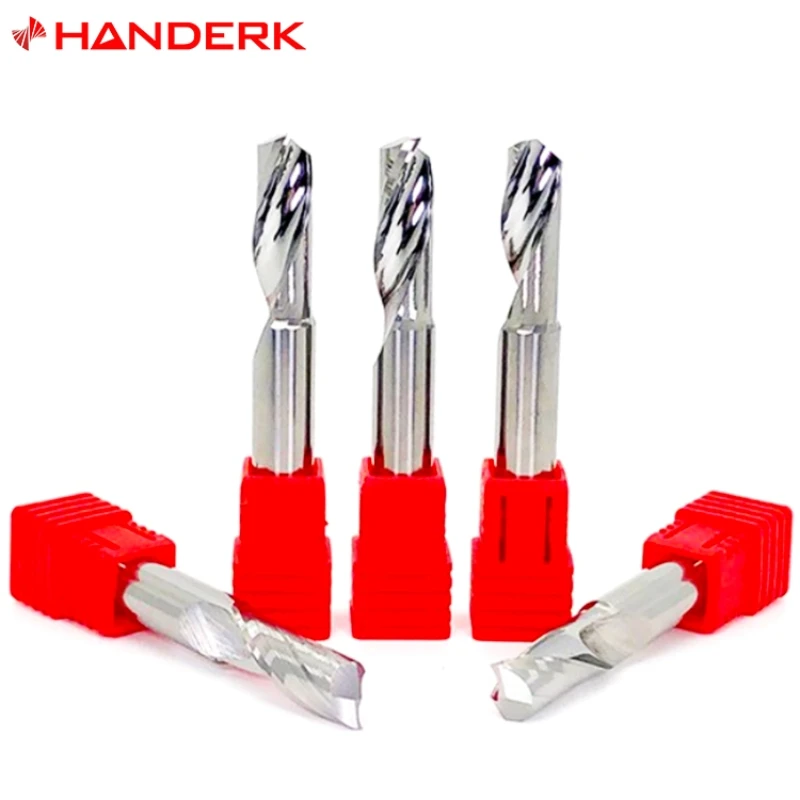 

HANDERK прочная твердосплавная Концевая фреза без покрытия с одной канавкой спиральные режущие инструменты с полировальной поверхностью