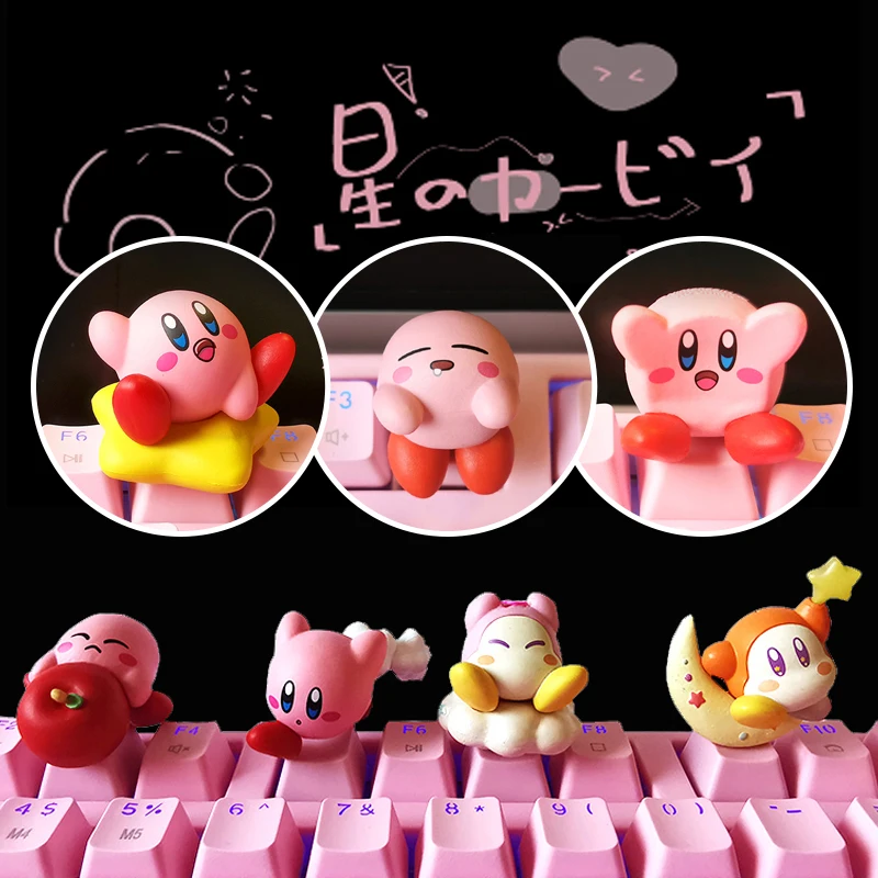 

Personalized Mechanical Keyboard Keycaps Cute Pink Cartoon Pbt Keycap Accessories Stereo Anime Game Kawaii R4 ESC Key Caps