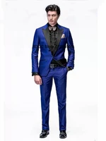 mens suits for wedding slim fit iapel collar one buckle luxury tuxedo 2 pieces sets party blazer jacket coat trousers