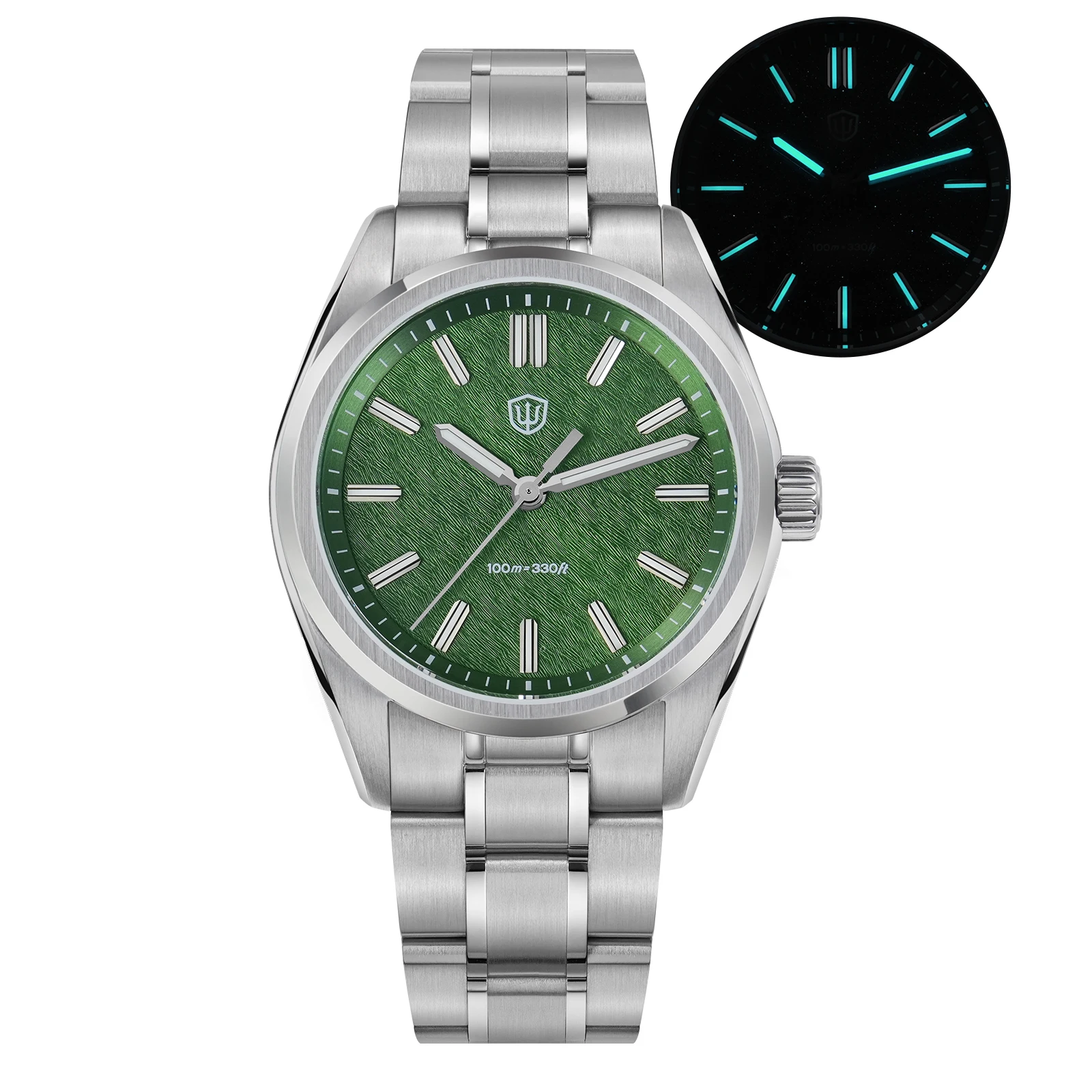 Фото Watchdives WD0003B 36 мм кварцевые мужские часы VH31 Sweep Seconds Механизм Часы из нержавеющей стали Светящийся водонепроницаемый сапфир №3