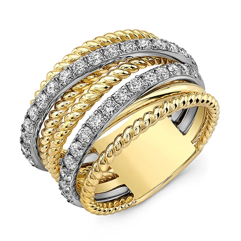 

Exquisite Multi-Circle Combination Trend Punk Style Rings For Men Line Luxury Ring Men Wholesale Hot Sale