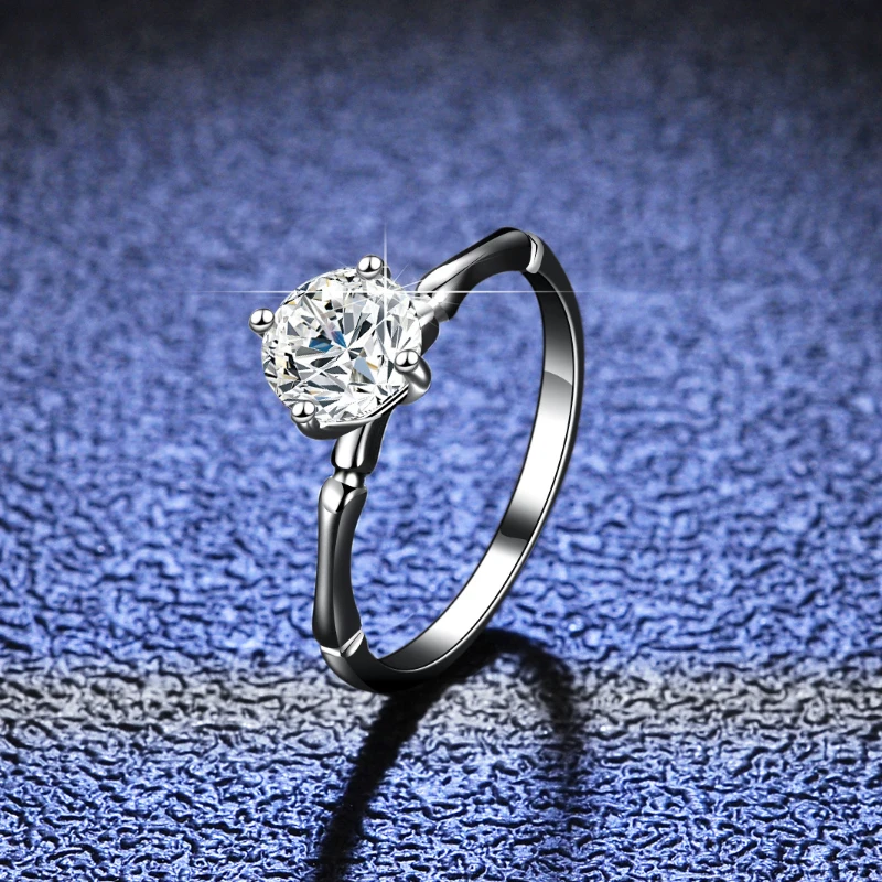 

Кольцо LESF женское, из серебра 925 пробы, с бриллиантами, 1 карат, круглое