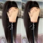 26 дюймов длинный Yaki 180 плотность курчавый прямой синтетический кружевной передний парик для черных женщин Babyhair PrePlucked ежедневный Косплей без клея