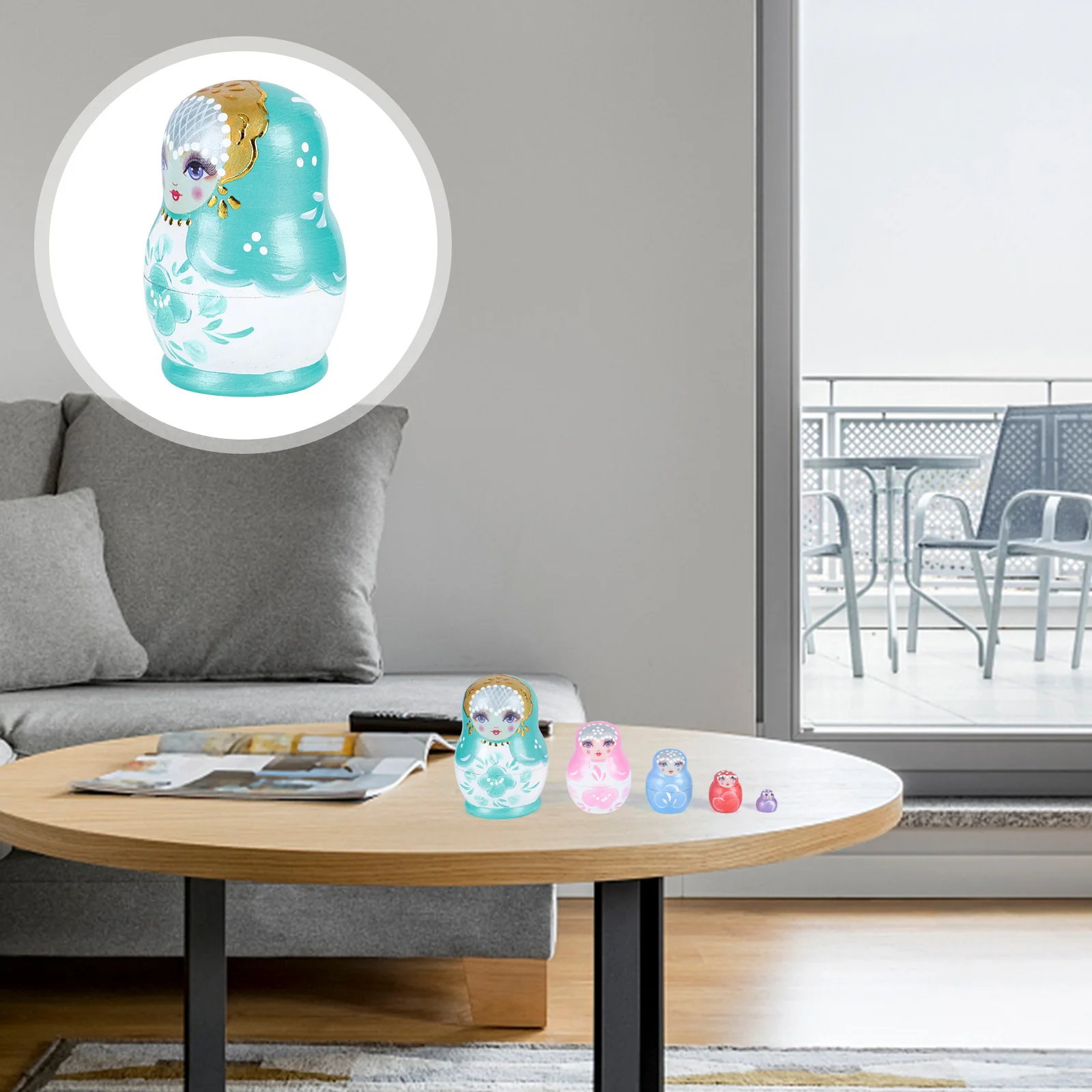 

5 Pcs Toy Craft Ornaments Child Retro Decor Russian Nesting Lotus Tree Kids