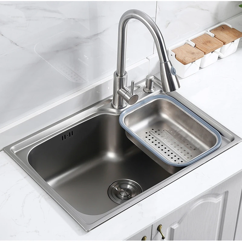 

Раковина из нержавеющей стали, утолщенная Мойка под столешницу, современная, одинарная, встроенная, нанопокрытие, кухонные аксессуары