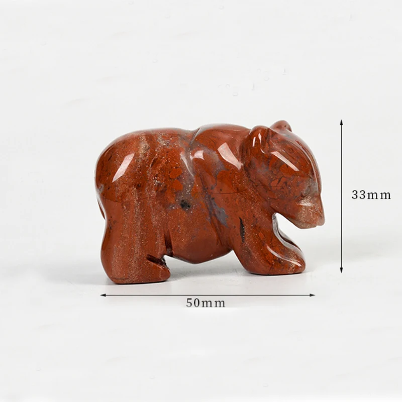 1 шт. 2 дюйма резная статуя милого медведя из натурального камня необработанный