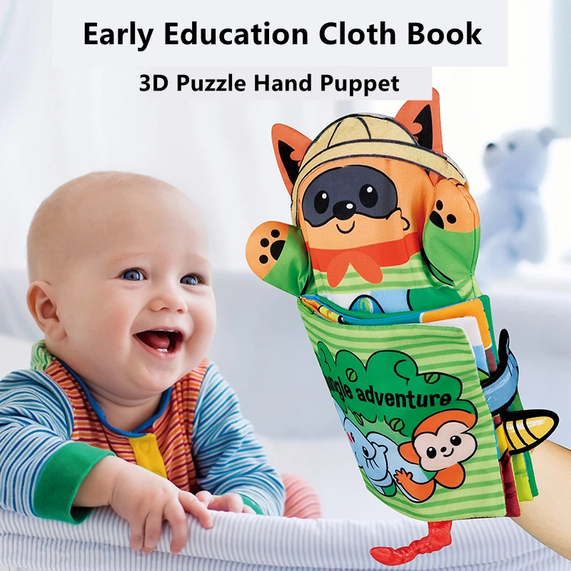 

Early Kids Newborn Educational Develop Book Reading Learning Baby Cloth Fabric Cognize Puppet Hand Books игрушк Fox Puzzle Book