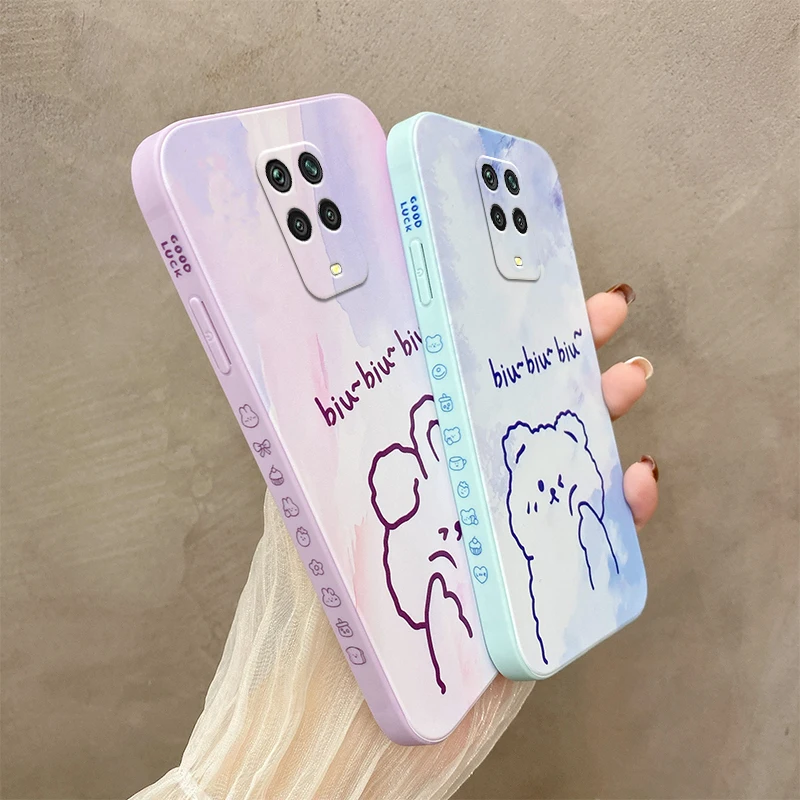 

Square Painting Pattern Phone Case For Redmi Note 9 Pro Silicone Anti-drop Back Cover