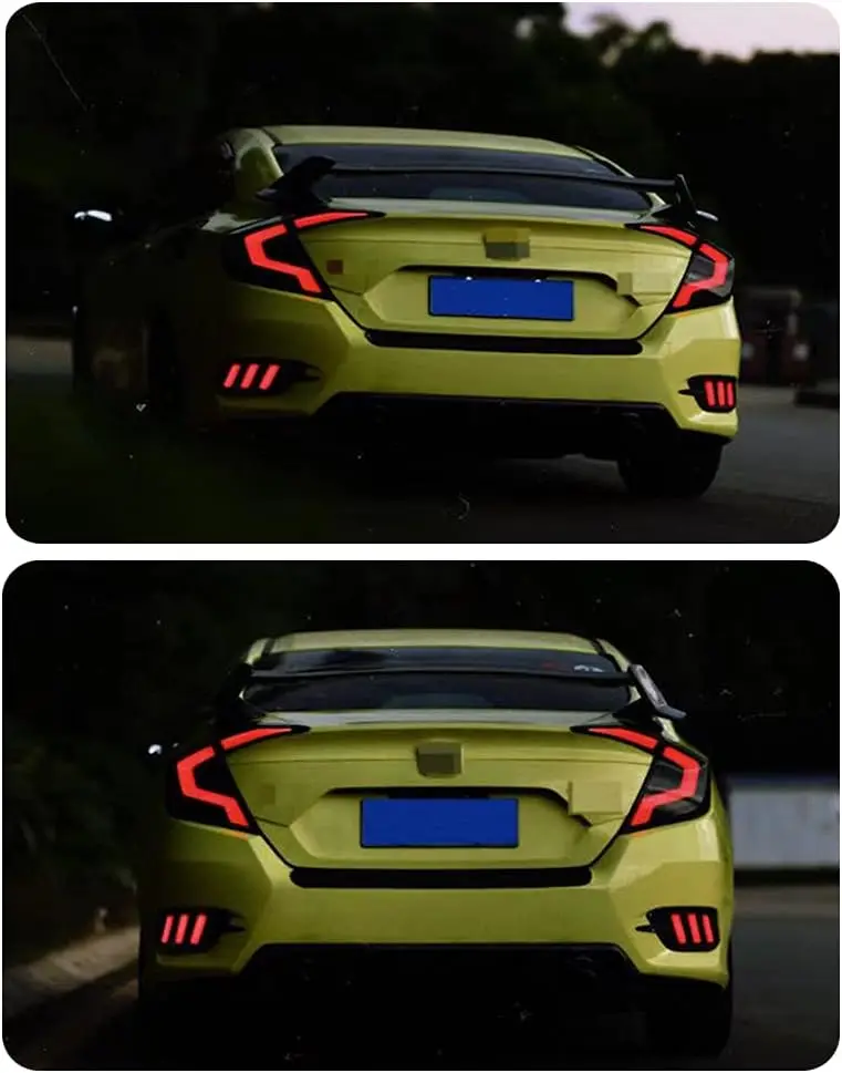 Светодиодные задние фонари для Honda Civic Sedan 10th Gen 2016-2021 DRL Start Up Animation Задний фонарь в