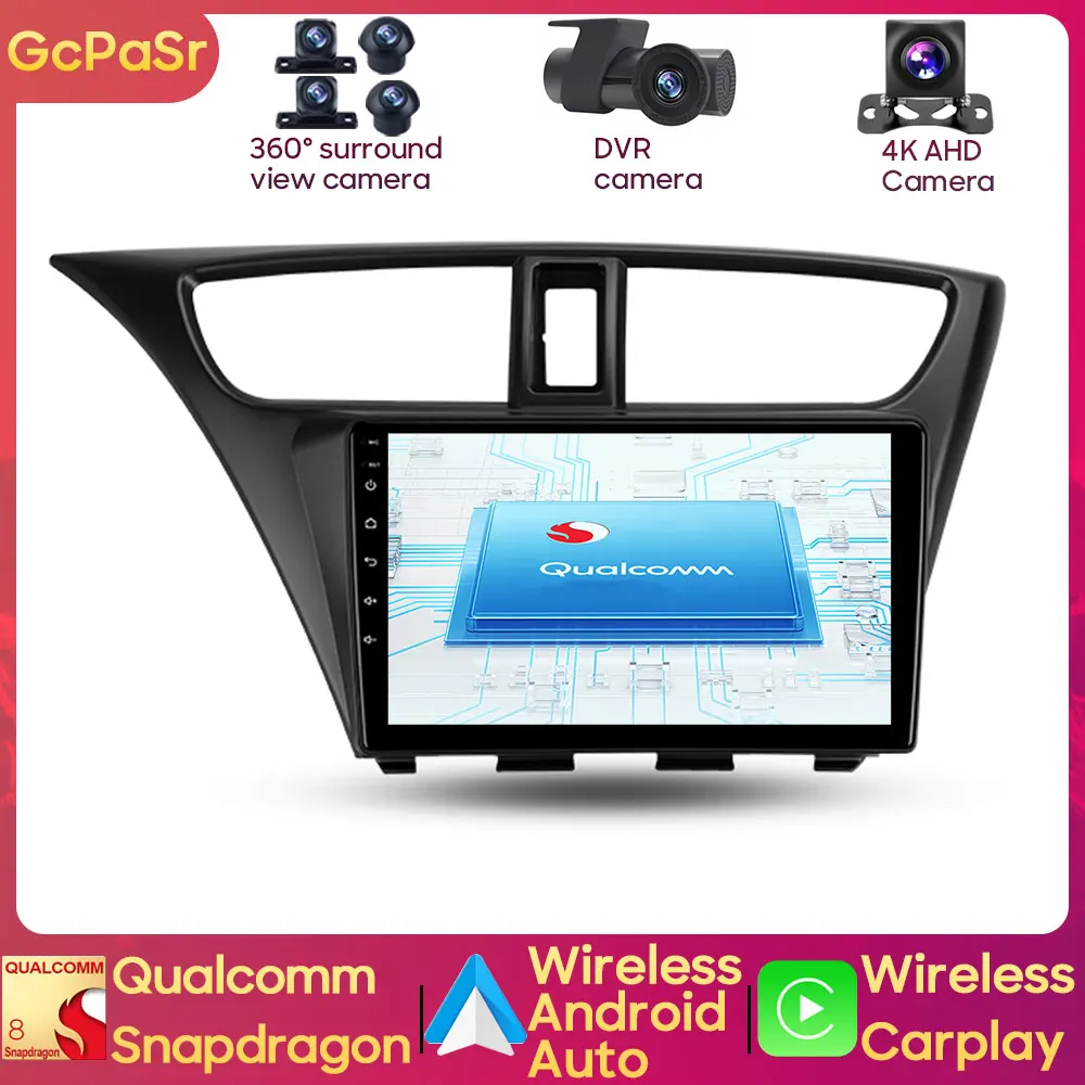 

Qualcomm Snapdragon Android Car Video Multimedia Monitor Player Navigation For Honda Civic Hatchback 2012 – 2017 Carplay 4G GPS