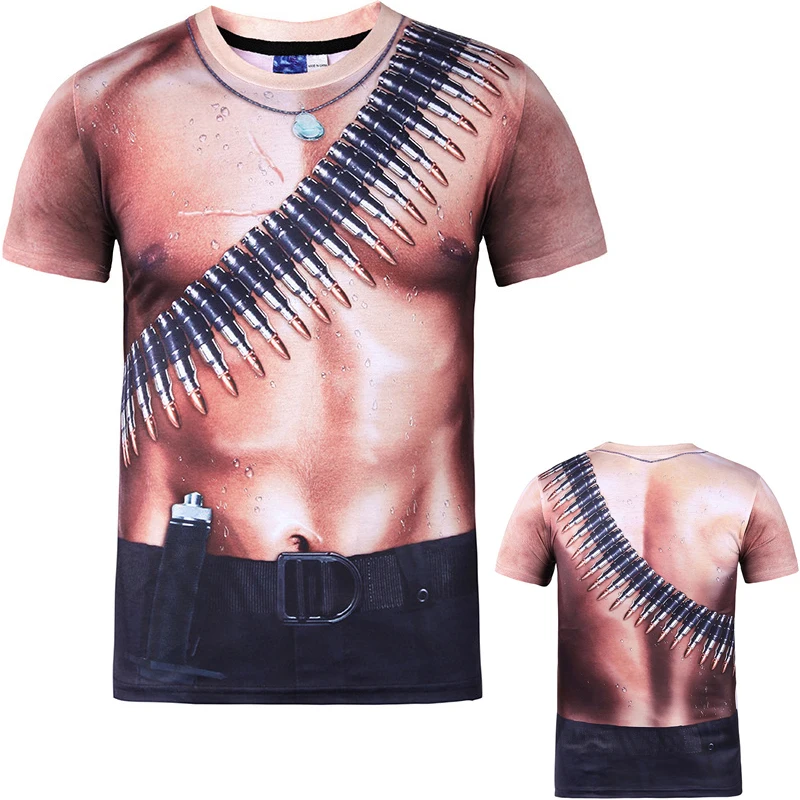 Новинка 2022 Мужская футболка оверсайз с 3D принтом имитации пекса модная для