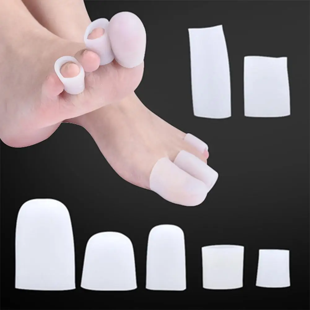 

1pair Breathable Toe Protectors Sleeve Bunion Pads Cushion Big Toe Guards Silicone Toe Covers For Protection Of Ingrown Toe S1Z8