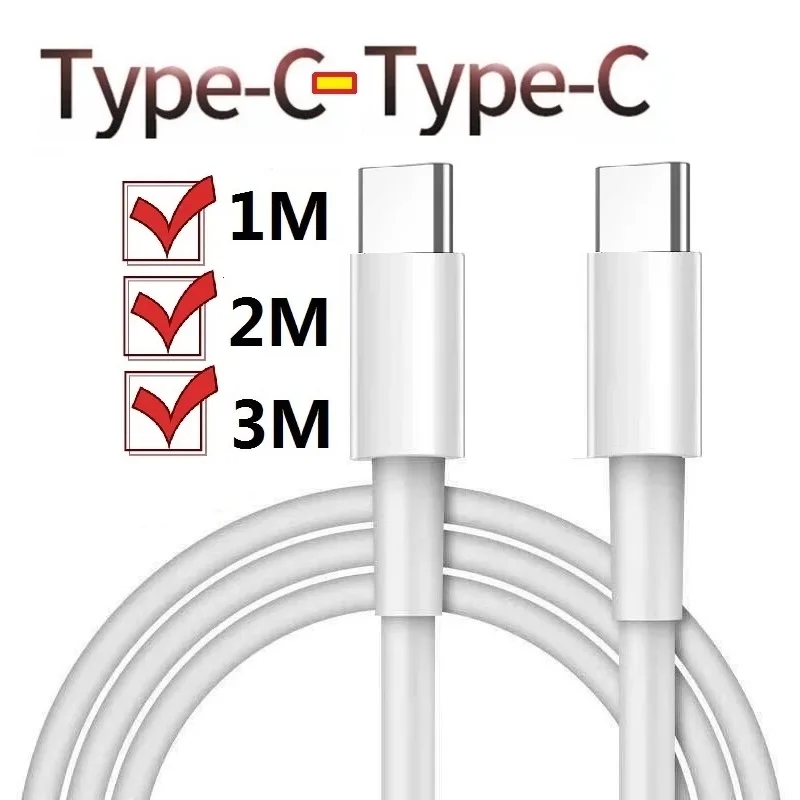 

500Pcs/lot 1M 2M 3M Type c to Type c USB C Cable 2A Quick Charging Wire For Samsung Galaxy S20 S21 Note 10 htc lg xiaomi huawei
