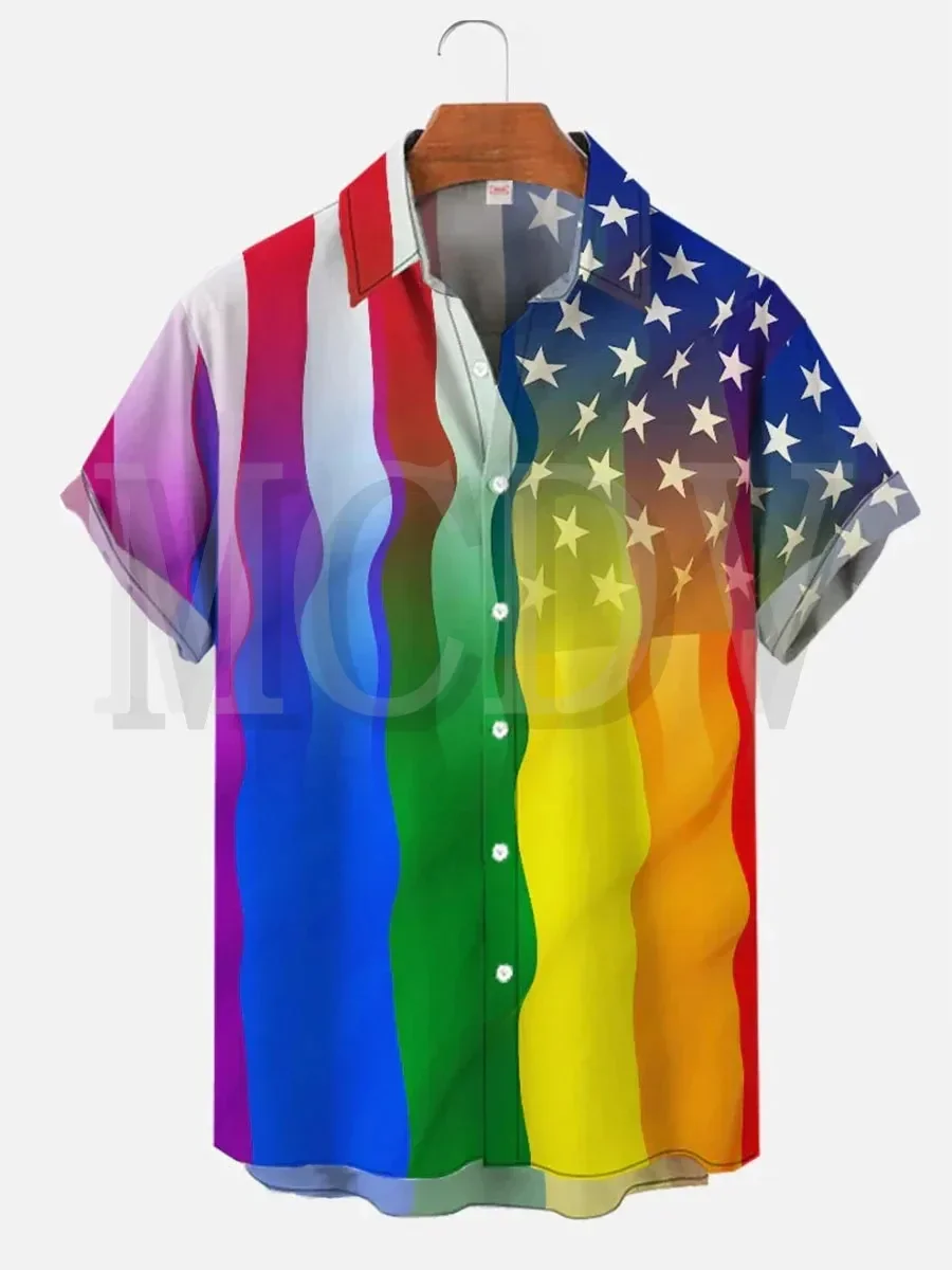 Флагай независимости большие размеры Стрейчевые рубашки Aloha с музыкальным