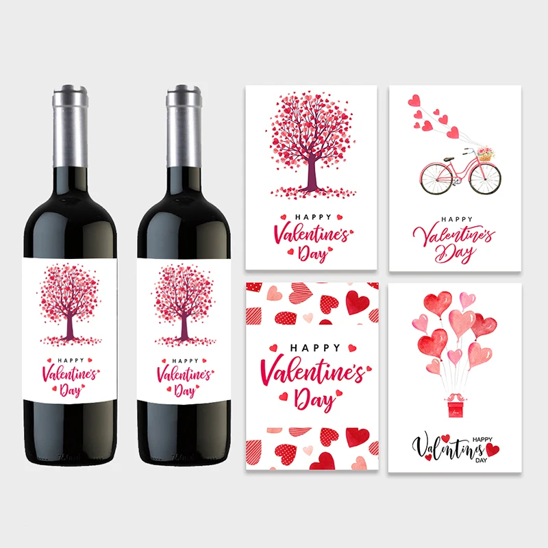 

Наклейки-этикетки на бутылки вина на День святого Валентина