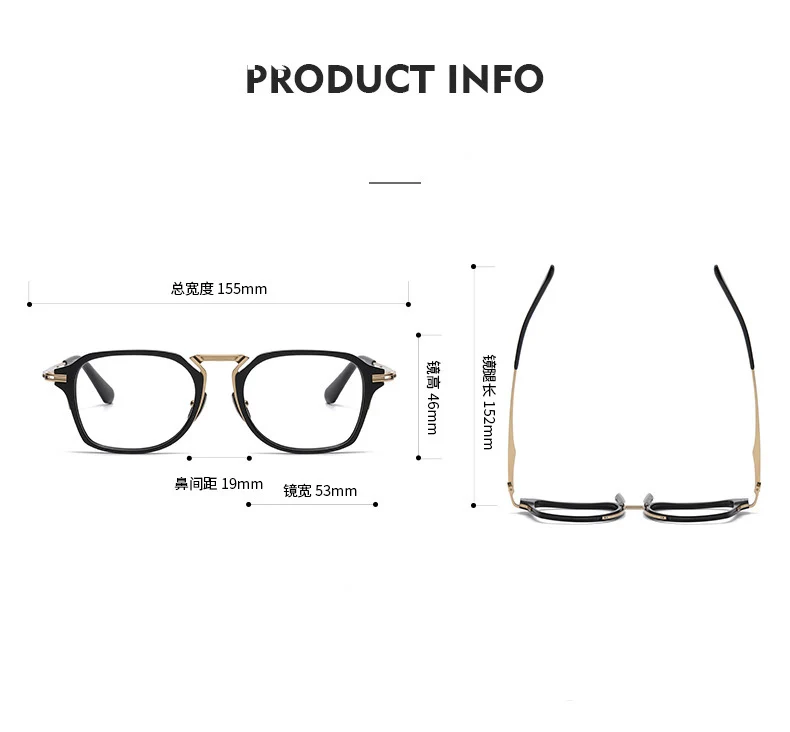 Оправа для очков Мужская/женская из ацетата и титана
