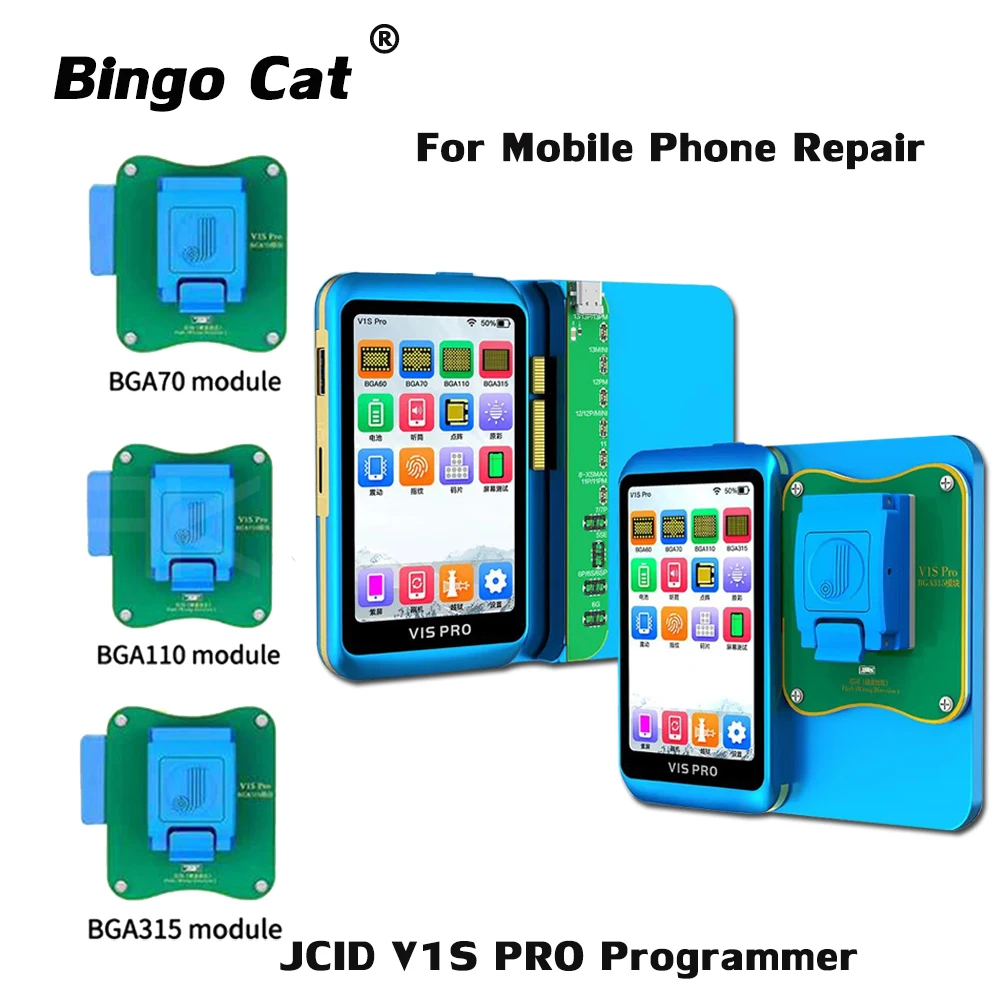 

JC JCID V1S Pro Programmer Compatible With PRO1000S and V1SE For iPhone X-13Pro Max For iPad NAND Data Read Write Face ID Repair