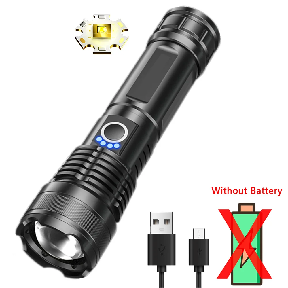 

Мощный LED-фонарь из алюминия 60Вт USB Type-C, телескопический зум