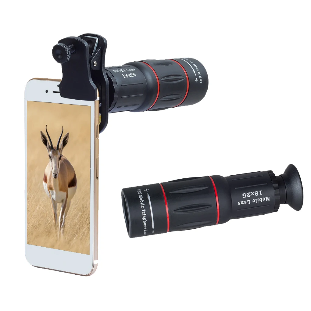 

18x Zoom Phone Photography Telescope Adjustable External Telephoto Lens Traveling Observing Mobile Phone Lens for Camping