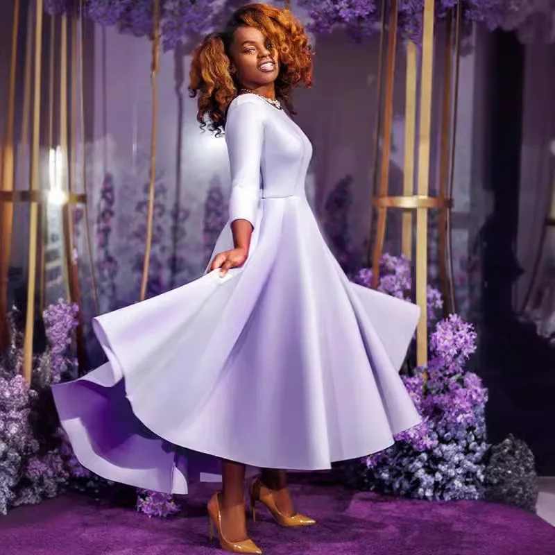 Женское облегающее ТРАПЕЦИЕВИДНОЕ однотонное небольшое платье с большим