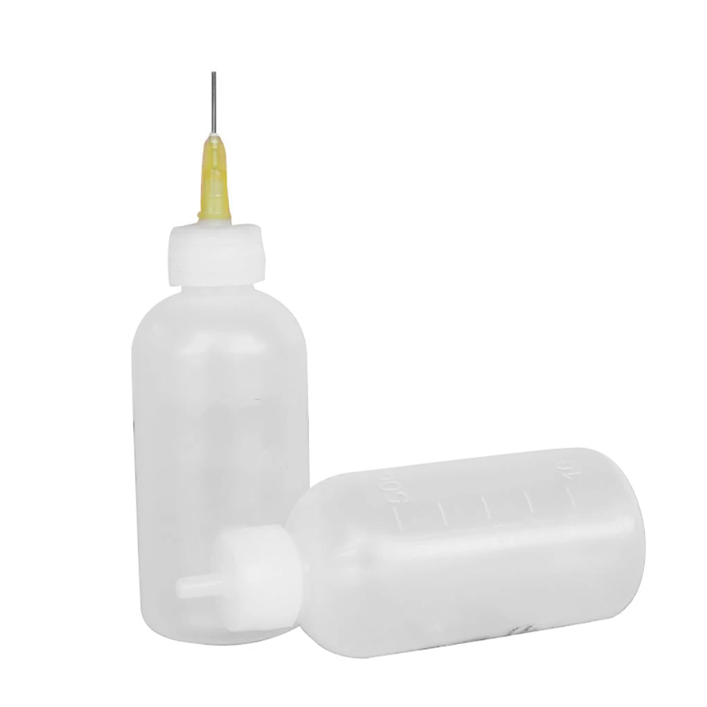 

5Pcs Dispensing Pots 50ml Plastic Small Sauce Oil Bottles Squeeze Dispenser with Needle Tip